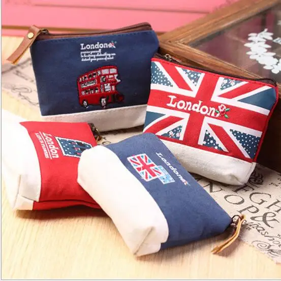 

Canvas Car Pattern/Stamp/Letter England Elements Children Hasp Coin Purse #440 Money Bag Change Pouch Gift For Kids Girl Boy