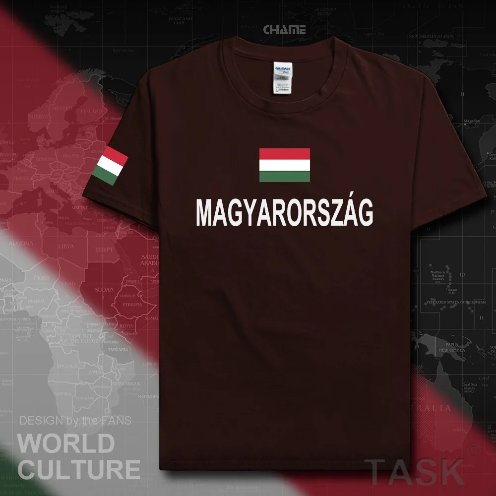 Węgry Węgierskie Męskie Koszulki Z Krótkim Rękawem Moda 2017 Koszulki Drużyny Narodowej 100% Koszulka Bawełniana Sportowa Odzież Koszulki Flagi Państw