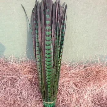

Wholesale 100pcs/lots pretty Dyed 55-60cm/22-24''' copper chicken feather Green pheasant Tail feathers