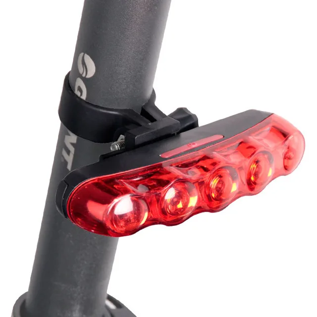 Waterproof super bright strobe 5 LED 7 Mode Cycling Bicycle Warning
