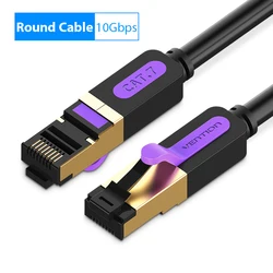 Vention High - Speed Cat7 Ethernet Network Cable - Durable STP Patch Cord for Enhanced Connectivity (Round lan cable)