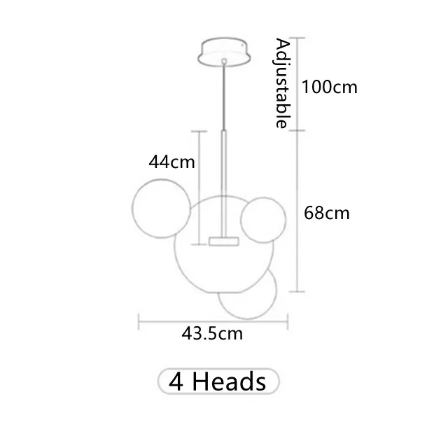 Скандинавские декоративные стеклянные пузырьки люстры светильники 90-260 в пост Современные светодиодные люстры для гостиной столовой - Цвет абажура: 4 Heads