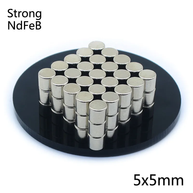 50 шт. 5x5 мм маленький прочный круговой цилиндр Магниты редкоземельные N35 Неодимовый Постоянный магнит мощный Круглый Магнит 5*5 мм