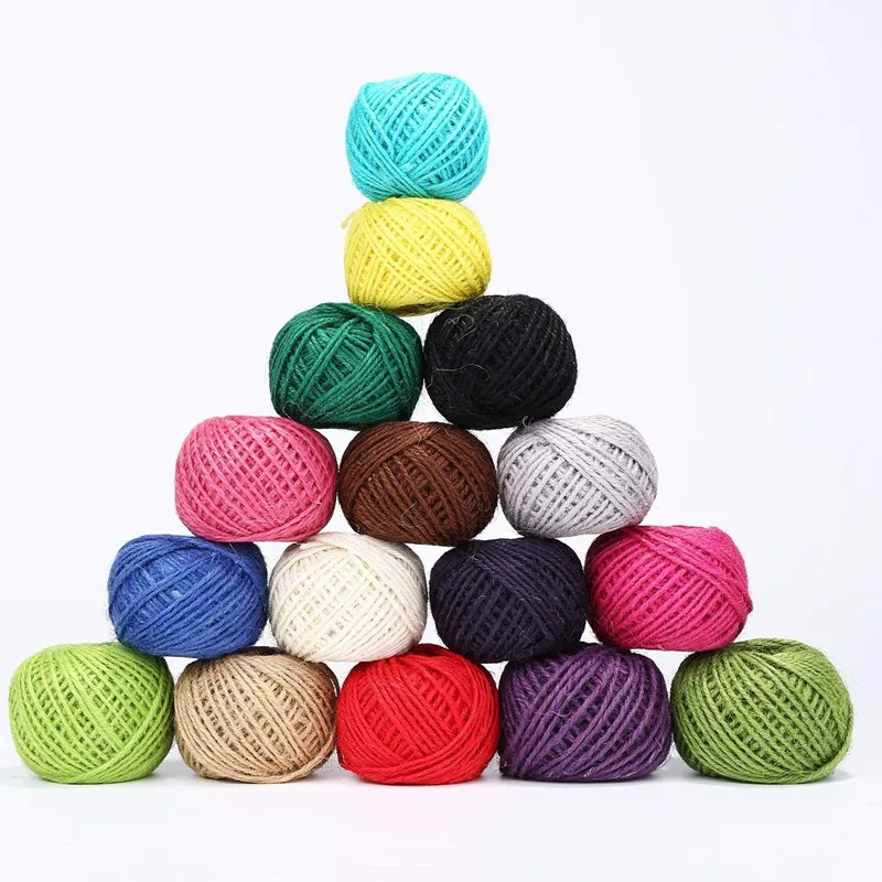 

50Meters Natural Burlap Hessian Jute Twine Cord Hemp Rope Party Wedding Gift Wrapping Cords Thread DIY Scrapbooking Craft Deco