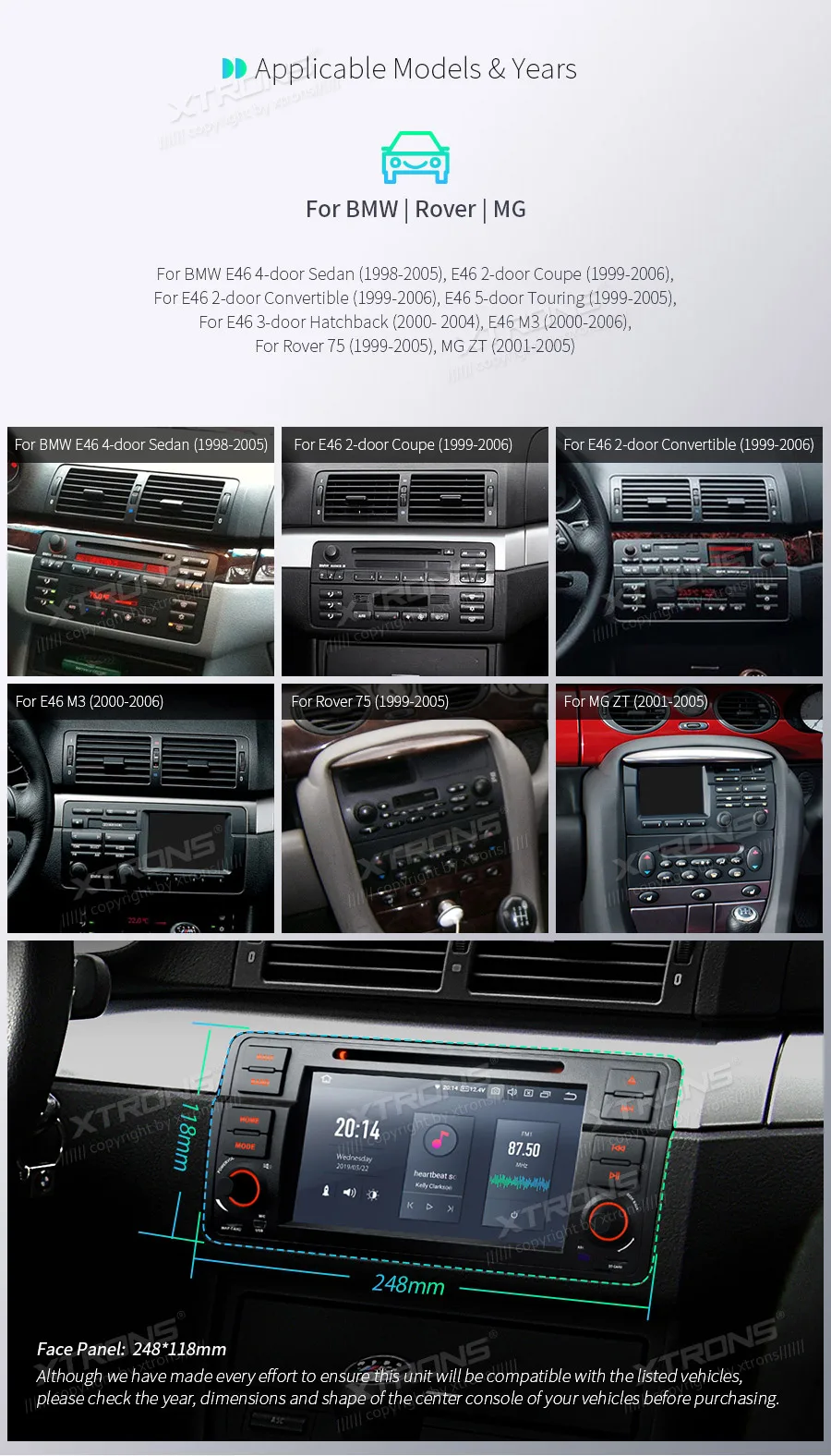 Cheap XTRONS PX6 Android 9.0 64G Car Stereo DVD Radio Player GPS for BMW E46 Sedan 1998-2000 2001 2002 2003 2004 2005 For Rover For MG 2