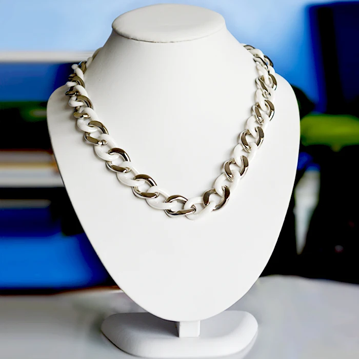 

New Fashion Women Statement Punk OL Necklace 316L Steel Ceramic Collar Fashion Jewelry Accessories Party Dress Necklace CE001N