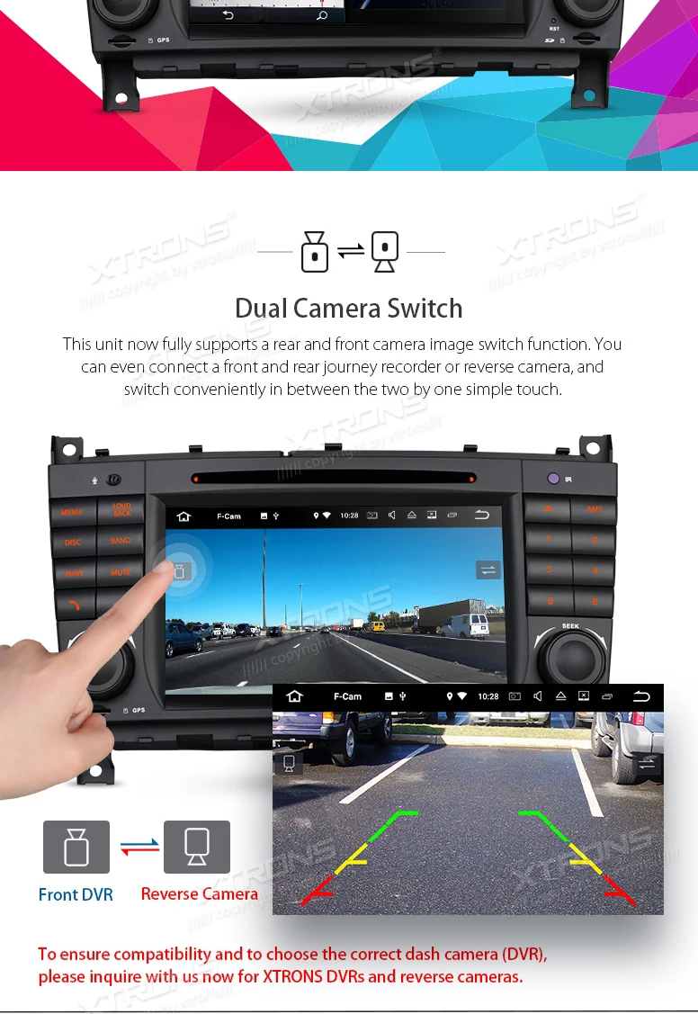 Sale XTRONS 2 Din 7" HD Android 7.1 Radio GPS HDMI Car DVD Player for Mercedes Benz W209 W203 C180 C200 C220 C230 C240 C250 C270 W463 6