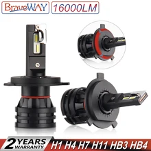 Buy BraveWay 16000LM LED Car Light Bulbs H4 H7 H8 H9 H11 HB3 HB4 9005 9006 LED Headlight for Car Lamps Turbo Bulbs for Auto 12V 24V Free Shipping