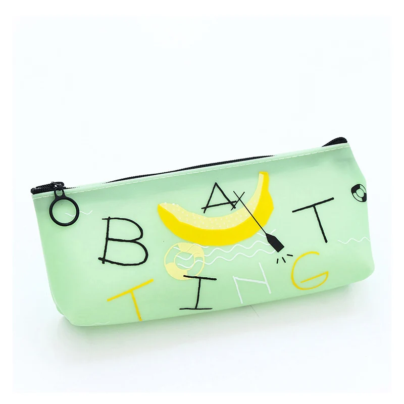 Cute Kawaii Pencil Case Silicone Cartoon Fruit PenBox Zipper Pencil Bag for Student Gift School Pencil Pouch Stationery Supplies (19)