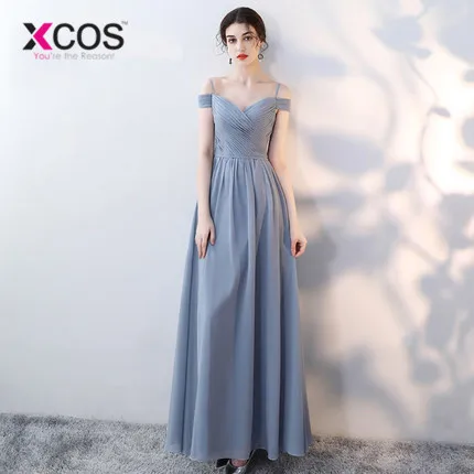 XCOS продвижение список Серые Длинные свадебные платья длиной в Пол, розовое свадебное платье для девочек