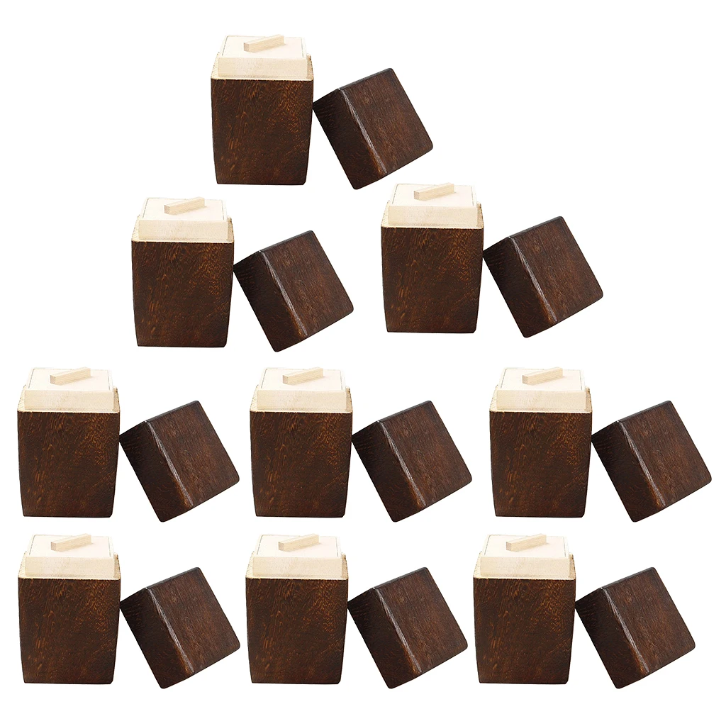 9pcs Square Wooden Tea Box Maccha Storage Box Canister Tea Jar Caddy Storage Box Case Handmade Organizer
