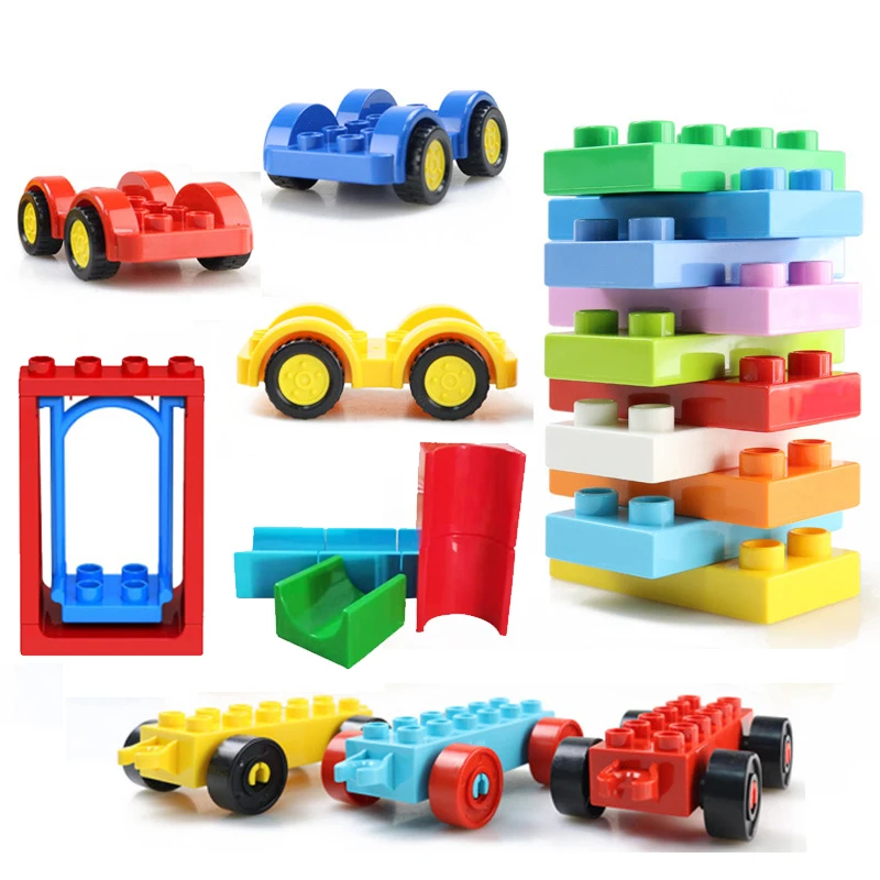 

DIY Creative Bricks Big Size Building Blocks Dinosaurs Figures Accessories Toys For Child Compatible With LegoINGly DuploE Brick