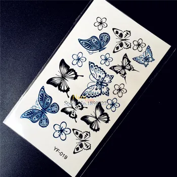

Summer Style Butterfly Designs Fake Waterproof Temporary Tattoo Removable Women Body Face Art Tattoo Arm Child Gifts HYF-019
