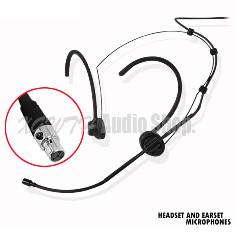 

Mini XLR 4 Pin TA4F Headworn Headset Microphone For Shure Wireless BodyPack Transmitter PGX24 PGX14 BLX SLX GLXD