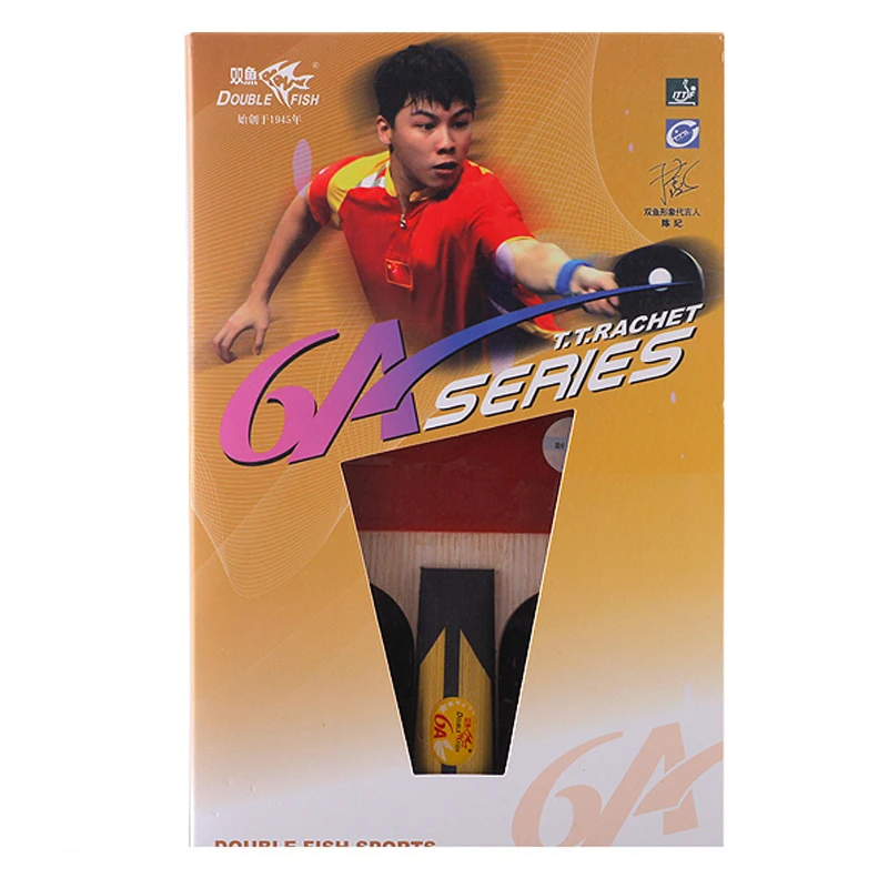 مزدوجة الأسماك مسبقا 6AC 6 نجوم تنس طاولة النهائي مضارب paddle 5 رقائق الخشب الخالص مضرب هجوم سريع مع حلقة ناشئين وافق
