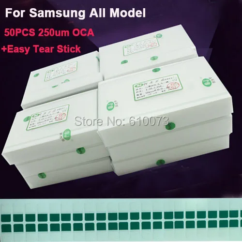 imágenes para 50 unids/lote 250um OCA Optical Adhesive Clear para Samsung S6 edge S7 S5 S4 J7 Nota 2 3 4 5 Pegamento OCA LCD Touch Lente de Cristal Película imágenes para 50 unids/lote 250um OCA Optical Adhesive Clear para Samsung S6 edge S7 S5 S4 J7 Nota 2 3 4 5 Pegamento OCA LCD Touch Lente de Cristal Película
