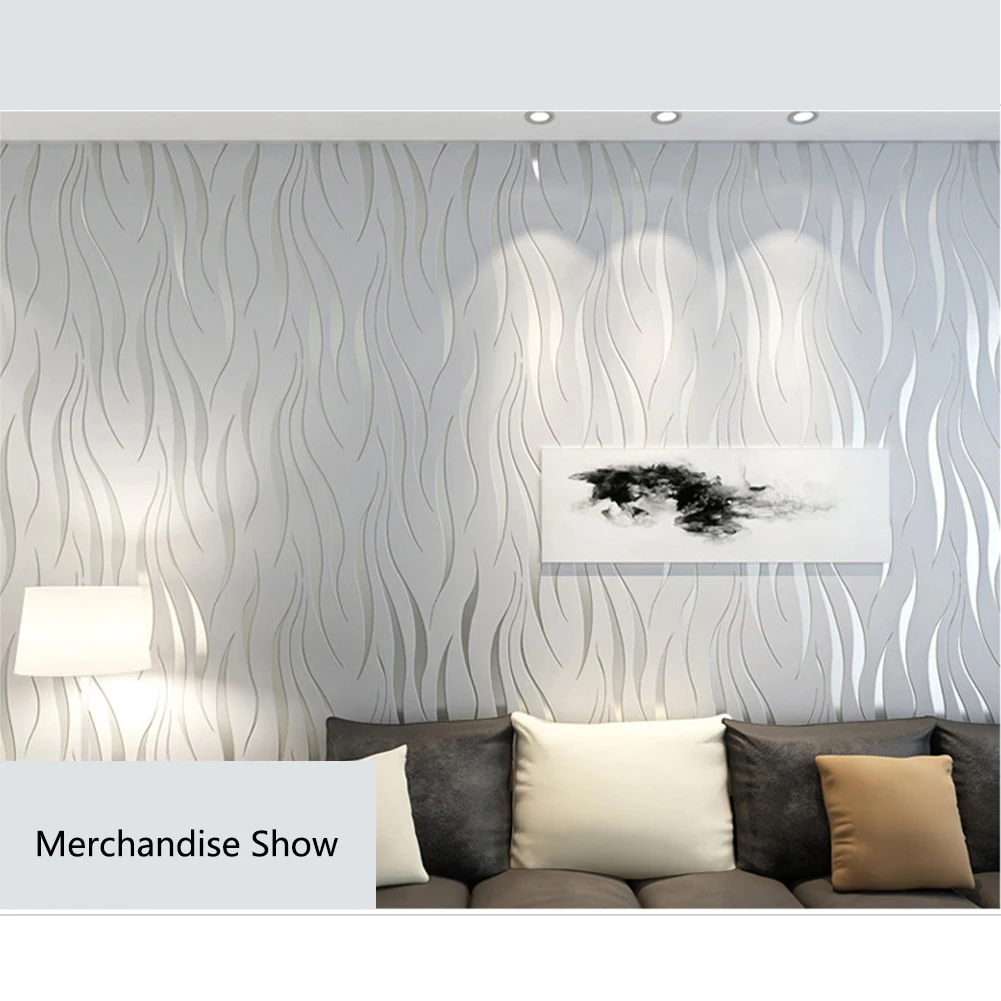 

Wallpaper TV Background Roll Decoration Living Room 3D Embossed Cover Home Wavy Pattern Damask DIY Modern Bedroom Non Woven