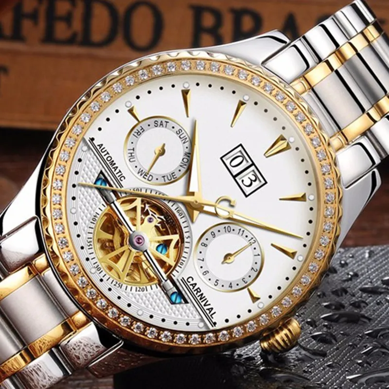 كرنفال توربيون التلقائية ووتش الرجال الفاخرة الماس ساعات آلية مضيئة الأيدي ساعة معصم رجل ساعة erkek كول الساعاتي كرنفال توربيون التلقائية ووتش الرجال الفاخرة الماس ساعات آلية مضيئة الأيدي ساعة معصم رجل ساعة erkek كول الساعاتي