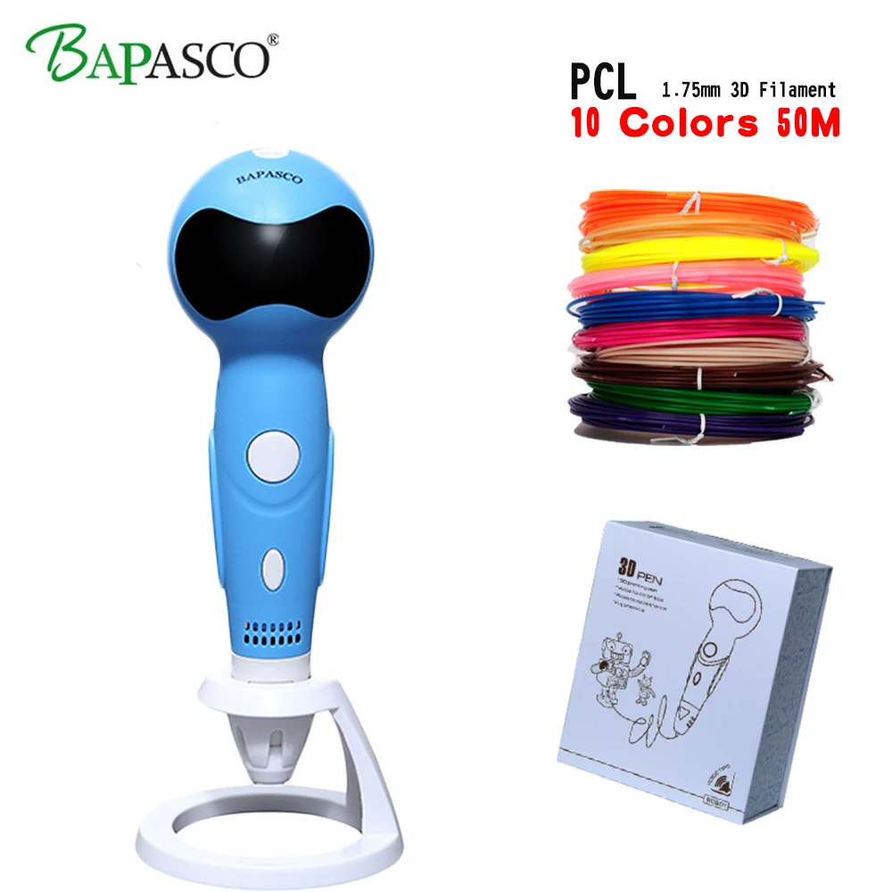 

BAPASCO Robot BP-06 3D Pen Add 50M(10Color) PCL Material 3D Prnitng Pen Built-in 1000maH Battery World Frist Voice Prompt 3D Pen