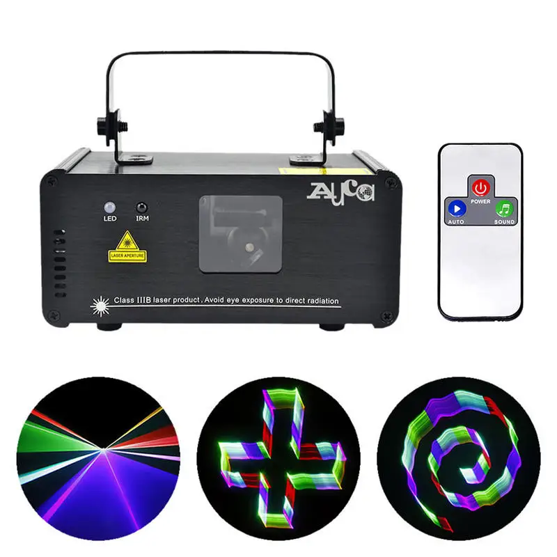 

3D Effect 8 CH DMX Mini IR Remote 400mW RGB Laser Scanner Lights DJ Party Disco Show Projector Stage Lighting TDM-RGB400