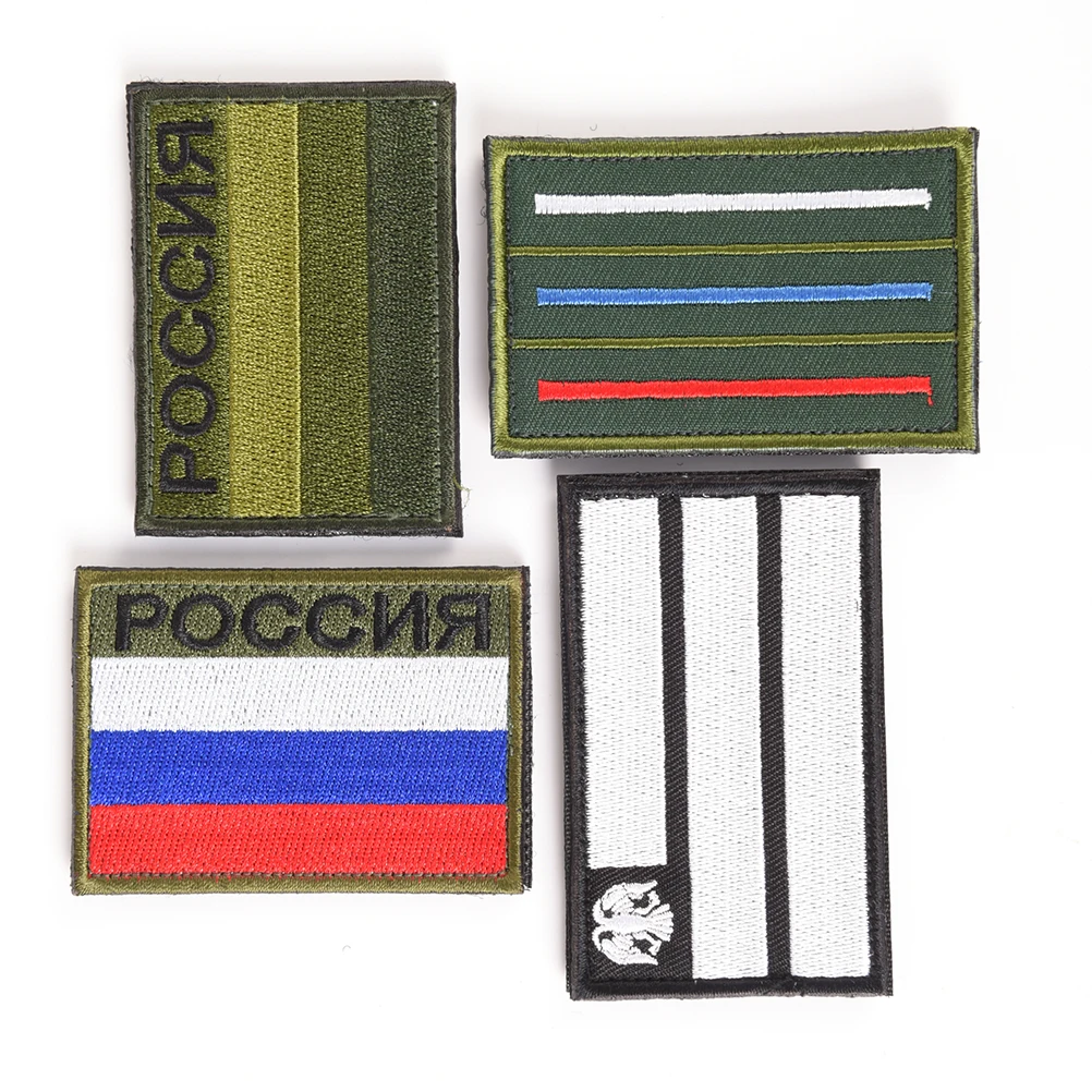Вышитая нашивка с российским флагом застежка для российского телевидения