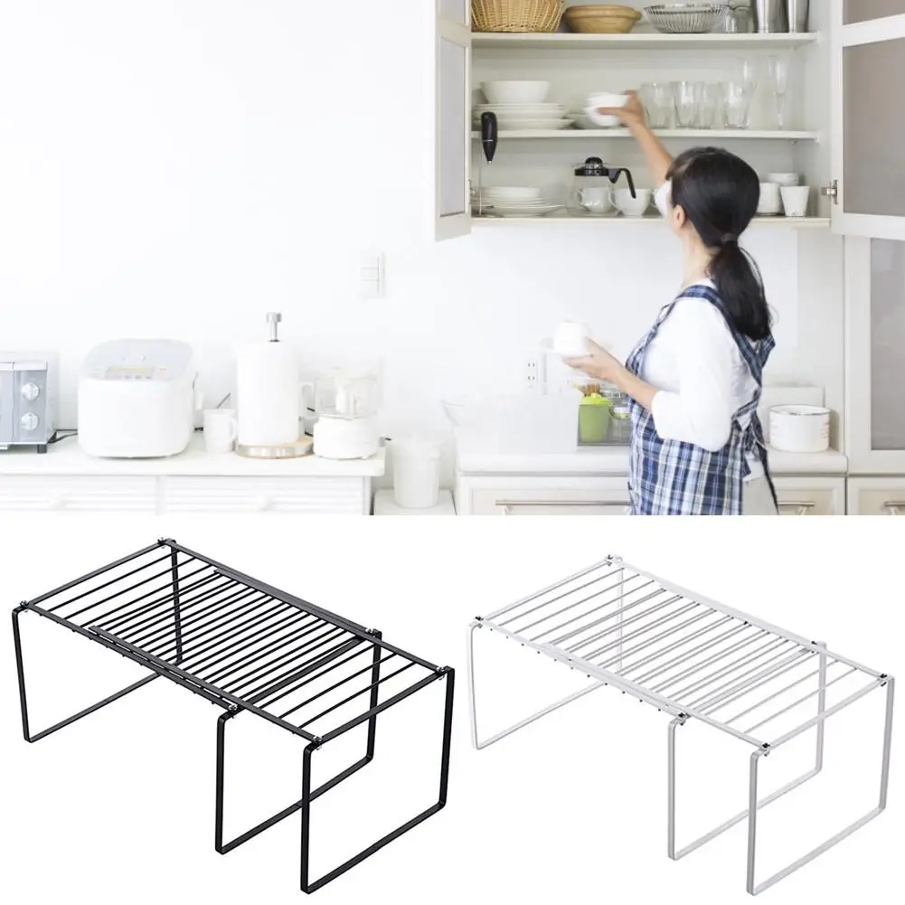 

Retractable Shelf Stackable Sliding Rack Organizer Iron Storage Rack For Cabinets Tableware Countertops For Home