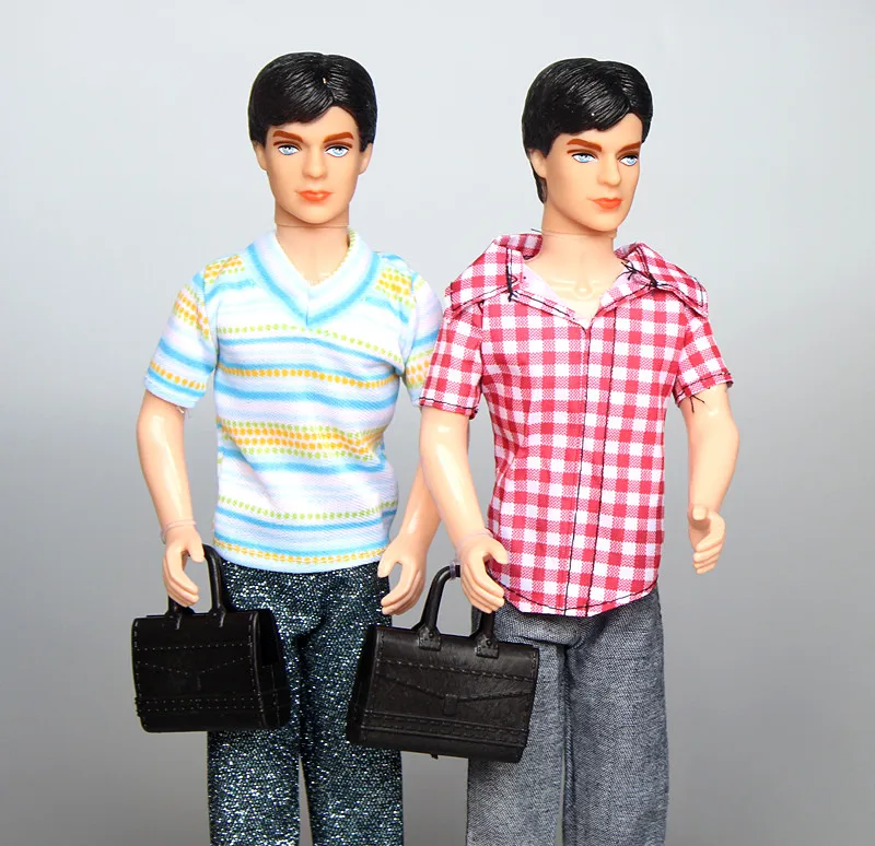 

1 Pc Solid Ken doll 12" Tall/ with Clothing Set Shoes Bag / for Barbie Boy Bridegroom Doll Birthday Gift Baby Toy Free Ship 2017