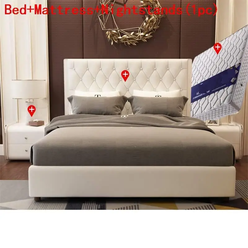 مضاءة الشقي Matrimonio Recamaras قورتو مجموعة إطار Mobilya الاطفال الجلود Mueble دي Dormitorio كاما Moderna أثاث غرفة نوم السرير