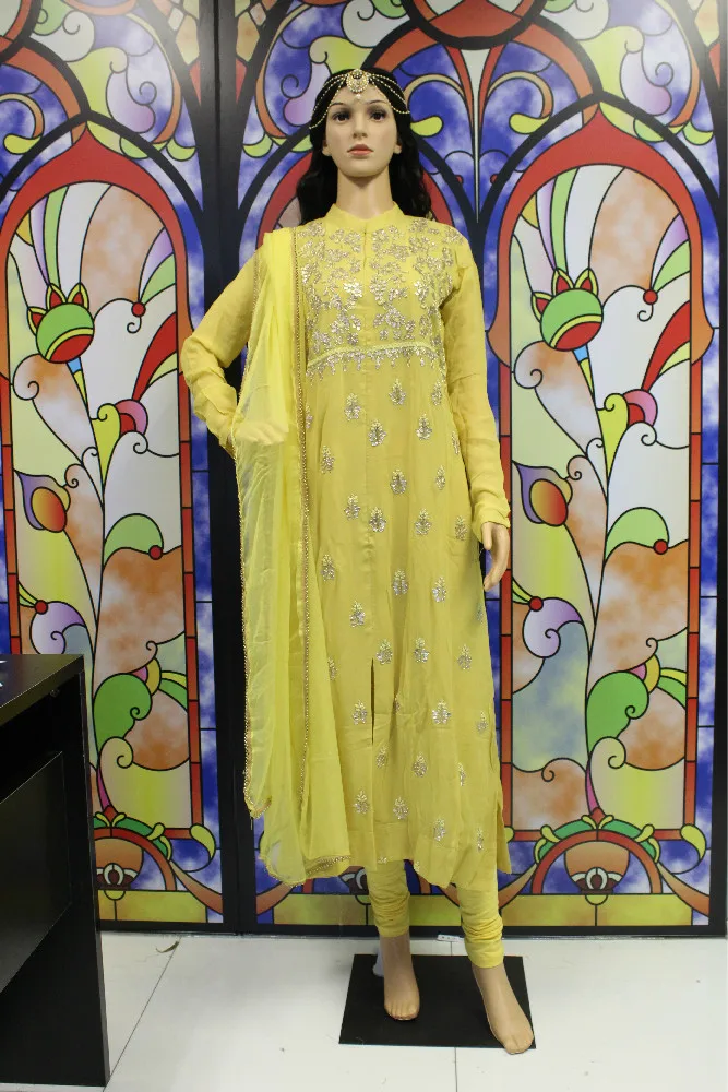 SHIGNER, Индийский Болливуд, дизайнерский, ручная работа, платье с цветочным принтом, комплект, костюм сальвар камиз, этнические вечерние платья
