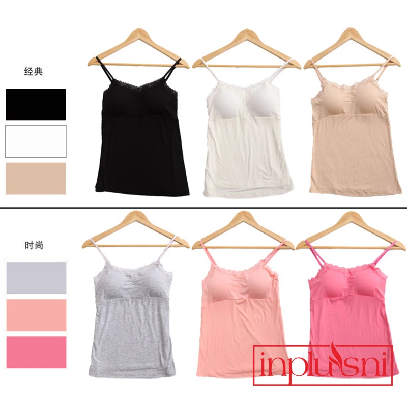 Inplusni hot sale top quality women's sexy lace camisole top modal with padding condole tanks fashion Ms. lace vest tanks Inplusni hot sale top quality women's sexy lace camisole top modal with padding condole tanks fashion Ms. lace vest tanks