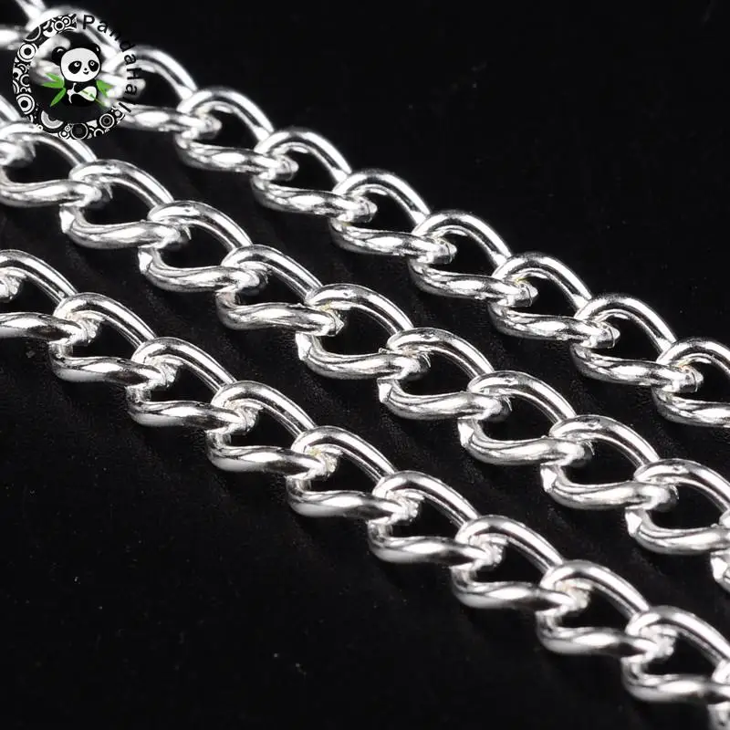 Iron Twist Chains, Silver Color, Come On Reel, Link4x6mm, 1mm thick