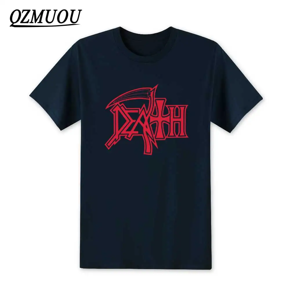 Новинка, футболка "DEATH", рок-группа, тяжелый металл, мужская повседневная футболка с круглым вырезом и коротким рукавом, хлопок, Мужская футболка, высокое качество, XS-XXL - Цвет: Navy2