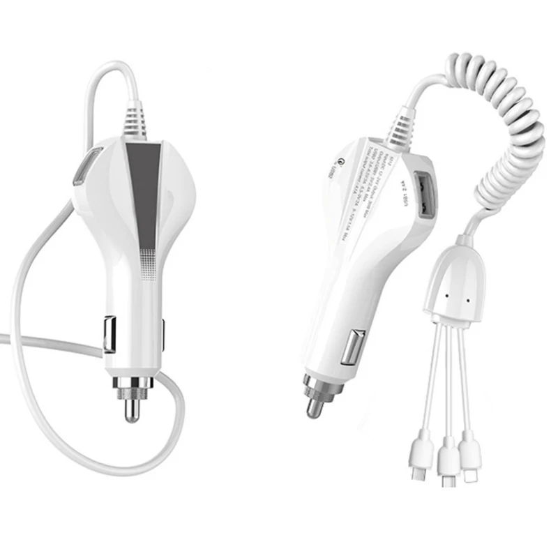 

Hot Sale Car Charger Quick Charging Dual USB 3 Ports Charger Adapter for iPhone/Android/Type-C