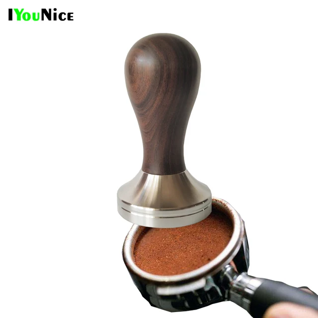 Best Price IYouNice Wooden Handle Tamper Coffee Powder 304 Stainless Steel Base Hammer 51/58mm Coffee Accessories Best Price IYouNice Wooden Handle Tamper Coffee Powder 304 Stainless Steel Base Hammer 51/58mm Coffee Accessories