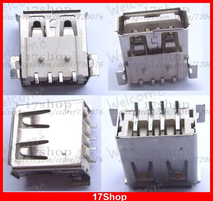 

200 шт PCB SMD USB-A женский горизонтальный разъем печатной платы