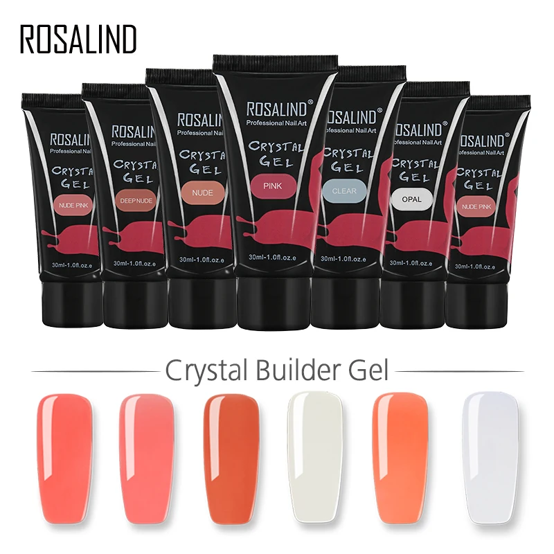 

ROSALIND Gel 1S NEW Arrival Builder 30ml Poly Gel Finger Building Nail Extension Crystal Poly Gel UV LED Semi Vernis Permanent