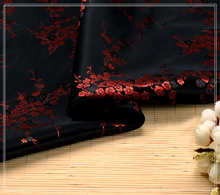 

Plum Blossom style Brocade Fabric Damask Jacquard Apparel Costume Upholstery Furnishing Curtain DIY Clothing Material BY meter