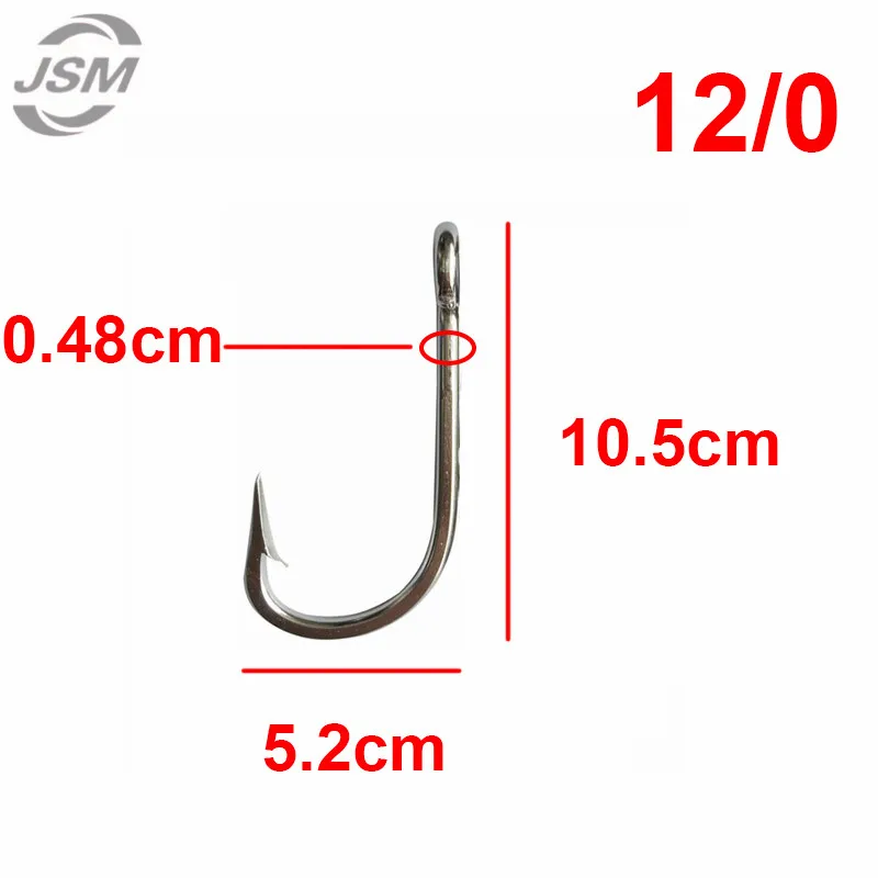 JSM 5 шт. 7731 рыболовные крючки из нержавеющей стали большая игра рыболовная приманка для тунца большой Рыболовный крючок Размер 7/0 8/0 9/0 10/0 11/0 12/0 13/0 14/0 - Цвет: 12 0