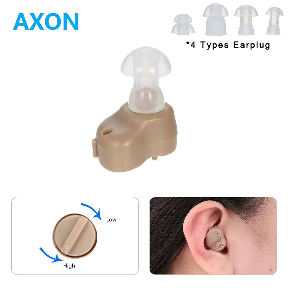

AXON Digital Ear Hearing Aid Adjustable Invisible Sound Amplifier Enhancer ITC Volume Control Elderly Deaf Hearing Aid In Ear