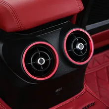 Автомобильный хромированный кондиционер на выходе, декоративное кольцо с блестками, автомобильный Стайлинг для Alfa Romeo Giulia, автомобильные аксессуары