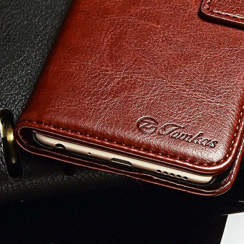 TOMKAS Wallet Leather Cases For Xiaomi 6X Case PU Retro Commerce Case With Card Pocket For Xiaomi A2 Back Cover Coque