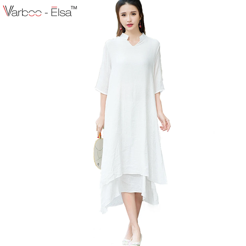 Red Linen Summer Dress