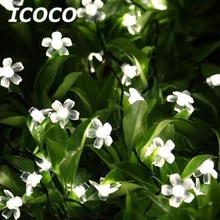 ICOCO 30 светодиодный солнечный свет гирлянды в форме цветка рождественские праздничные вечерние украшения Водонепроницаемые для сада газон