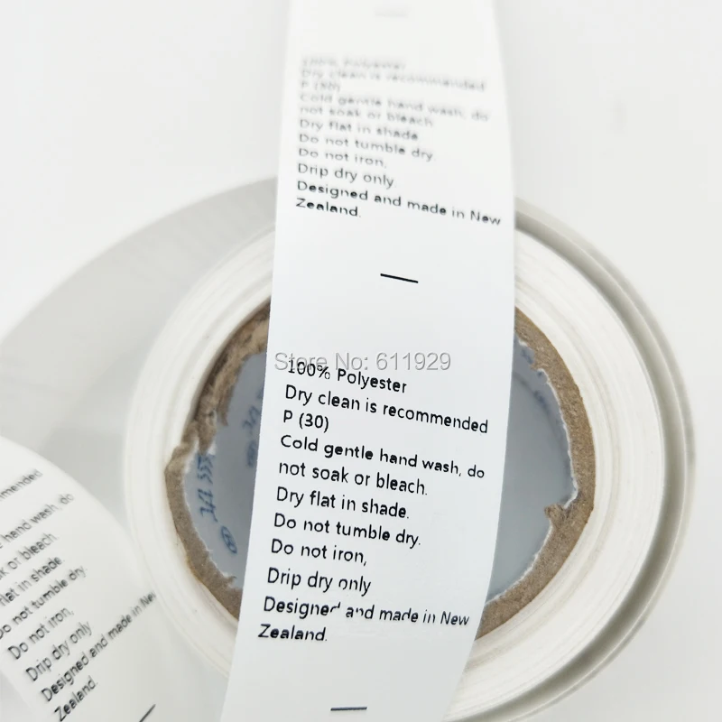 100/% POLYESTER XS S M L XL XXL 500 pcs WOVEN CLOTHING CARE LABEL SIZE TAG