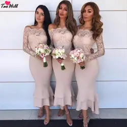 TaoHill элегантное Серебряное платье подружки невесты А-силуэта с оборками и бусинами и кристаллами Длинные шифоновые вечерние платья