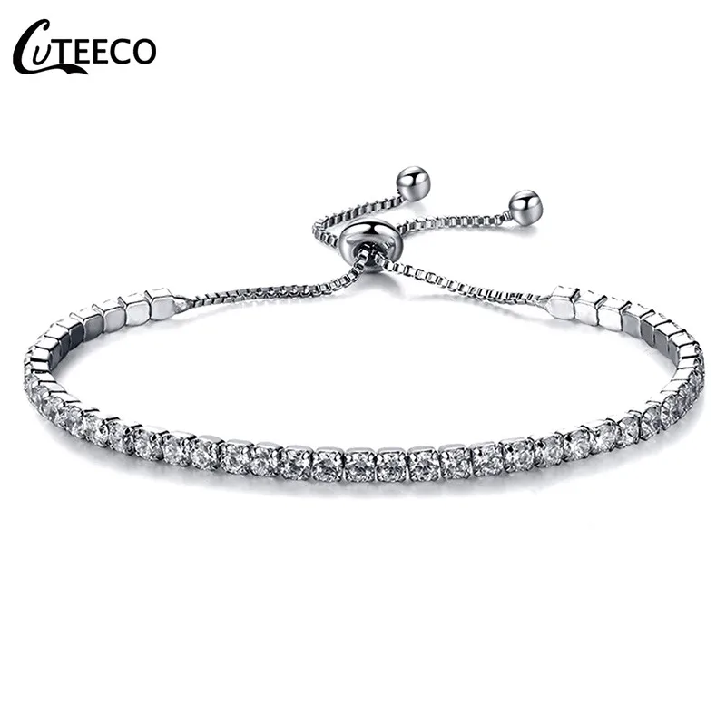 AD0390-5 CUTEECO европейские модные женские Подвески браслет кубического циркония бренд браслет Бесконечность Браслеты для женщин ювелирные изделия подарок - Окраска металла: AD0390-5