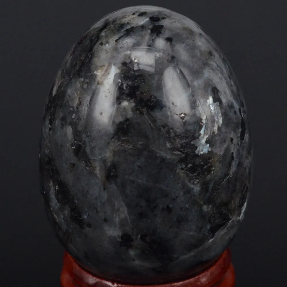 36x48 мм Натуральный камень Larvikite Лабрадорит шар яйцо Исцеление чакры камень «reiki» резные изделия W/воротник-стойка