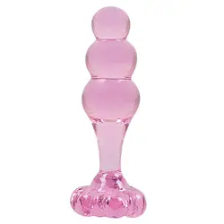 Изысканный розовое стекло анальный плагин большой Crystral Анальный Шар шарики Анальная пробка дилататор анальный фаллоимитатор для женской