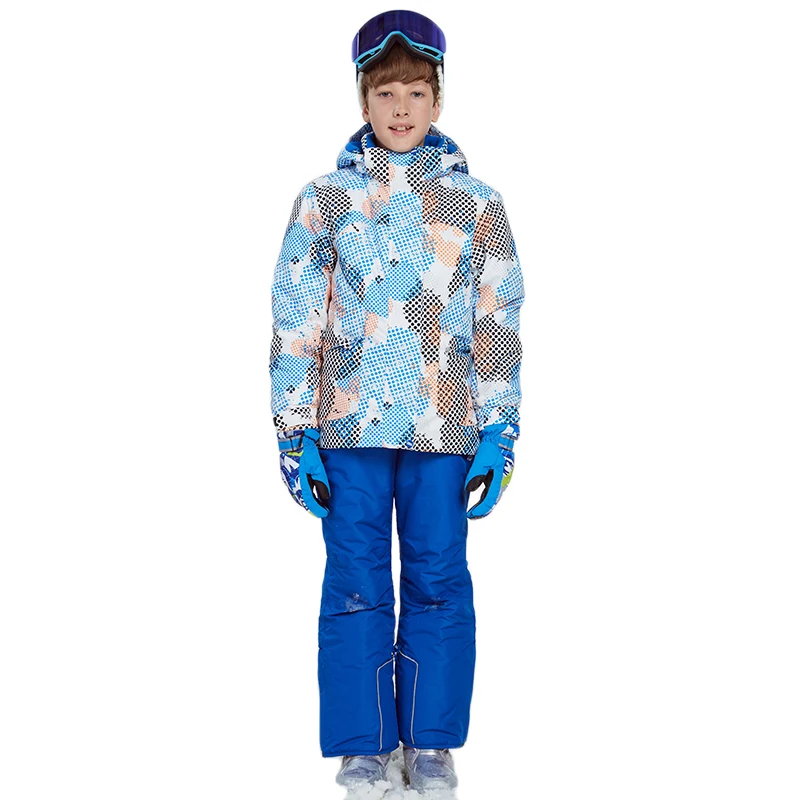 

2019 Winter Kids Boy Clothes Sets Outdoor Sports Skiing Suits Waterproof Jackets Overalls Teenage Children Outfits Clothing