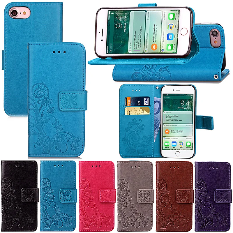 

For iPhone 5s Leather Case Stand Wallet Case For iPhone 5 SE Card Holder Soft Silicone Phone Cover For iPhone 5c Coque